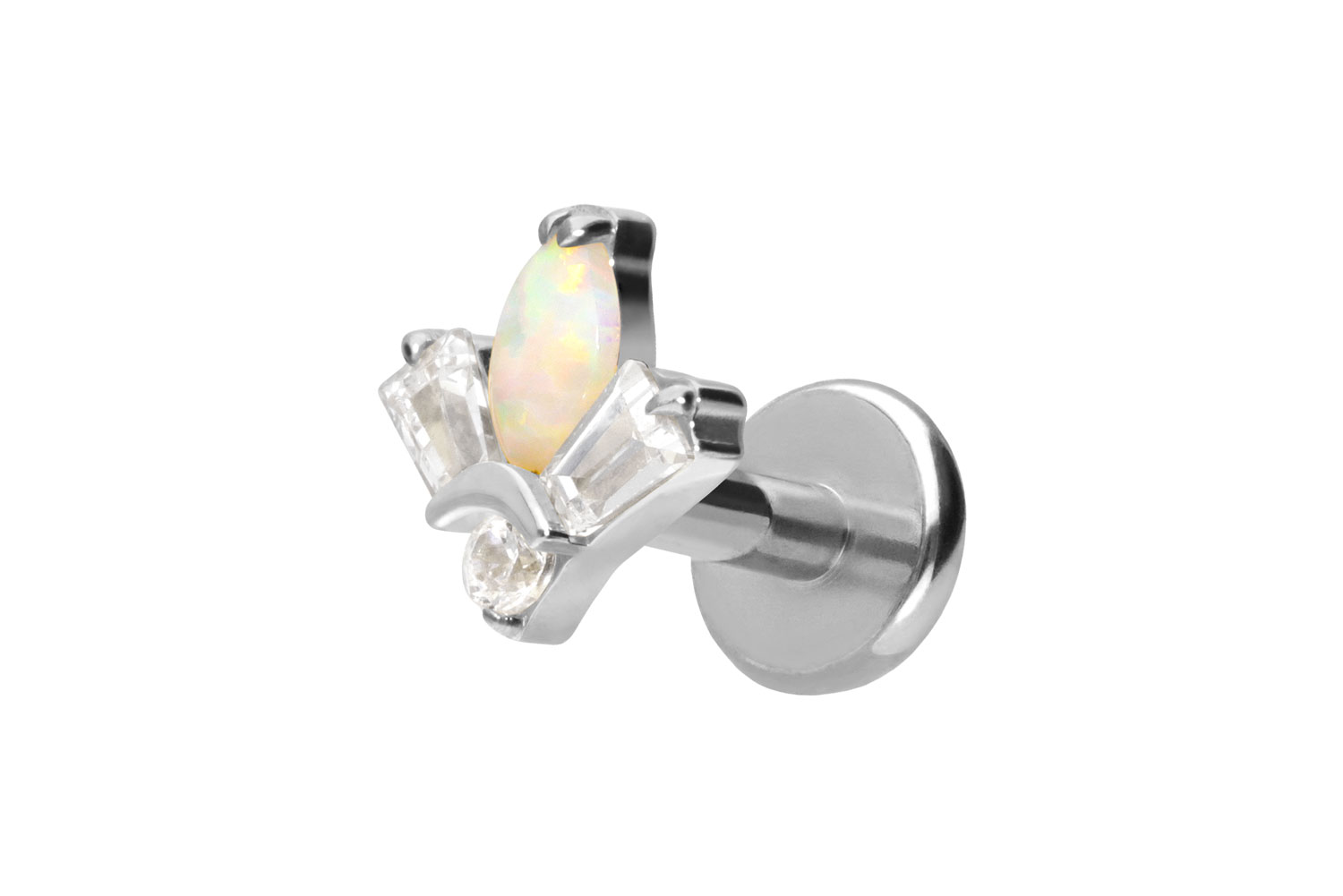 Titan Labret Piercing mit Push Fit LOTUSBLÜTE